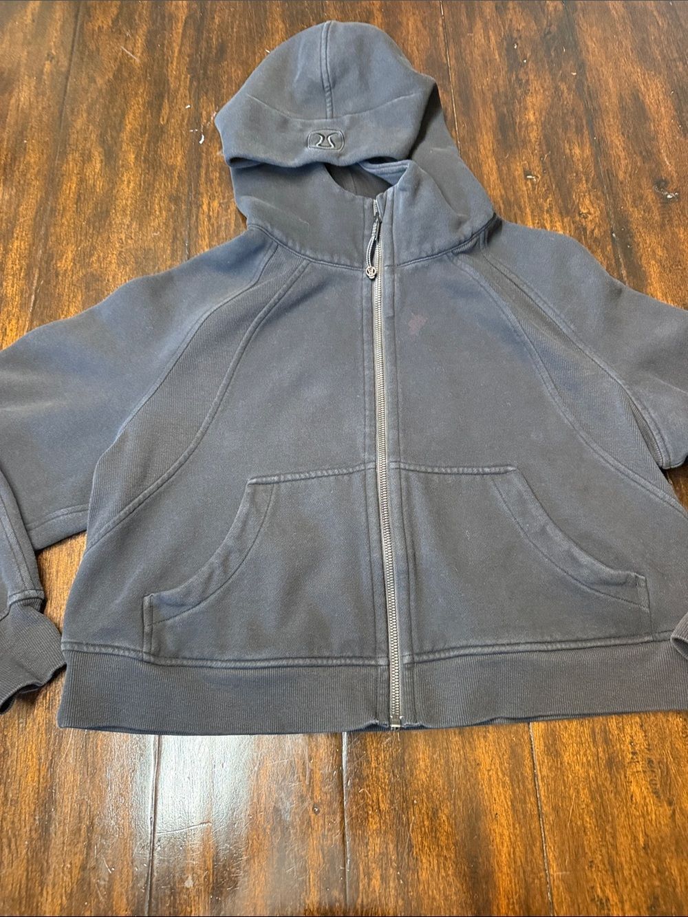 lululemon athletica Women's Black Full-Zip Hooded Sweatshirt Scuba M/L